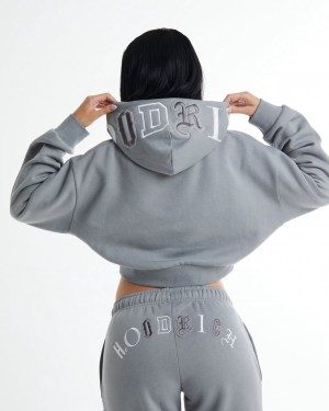 Hoodrich Calor Cropped Hoodie Grises Mexico | PGNV54389