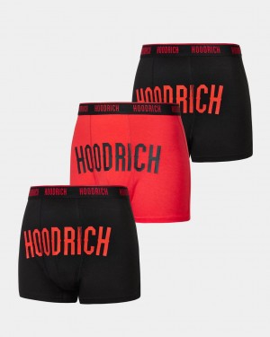 Hoodrich Charge 3 Pack Boxers Black/Red Mexico | HTAV90734