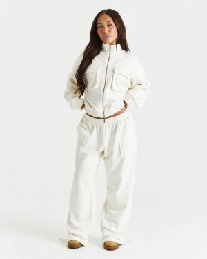 Hoodrich Corrode Oversized Wide Leg Joggers Creme Mexico | FVPJ73054
