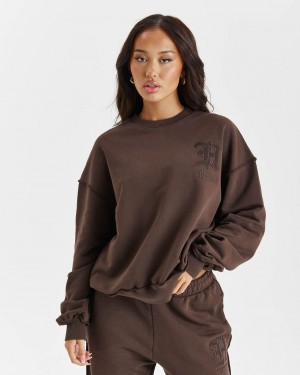 Hoodrich Edge Oversized Sweatshirt Marrom Mexico | ICXN02735