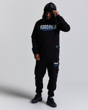 Hoodrich Flames Joggers Black/White/Blues Mexico | YCTA23409