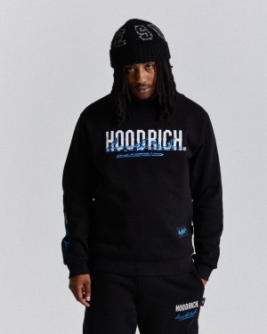Hoodrich Flames Sweatshirt Black/White/Blues Mexico | ZRMI94065