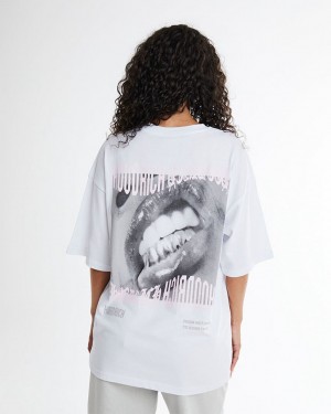 Hoodrich Flex Oversized T-Shirt White/Grey/Pink Mexico | WRIC50164