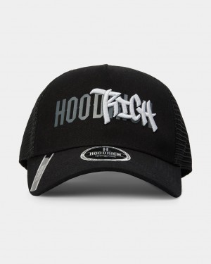 Hoodrich Graffiti 5 Panel Trucker Cap Black/White/Grey Mexico | ZMOD32480