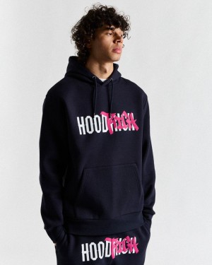 Hoodrich Graffiti Hoodie Navy/White/Pink Mexico | FXZL68935