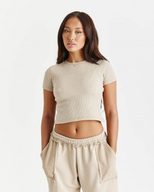 Hoodrich Grit Fitted Tee Beige Mexico | IALV54679