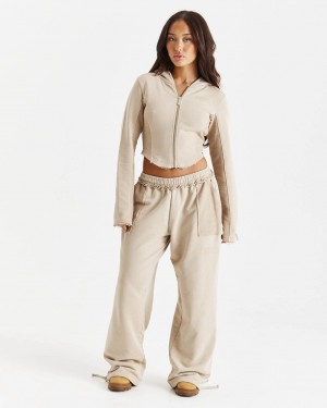 Hoodrich Havoc Oversized Wide Leg Joggers Beige Mexico | GPNB36514