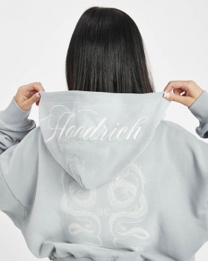 Hoodrich Hydra Cropped Zip Hoodie Grises Mexico | OQWU14730