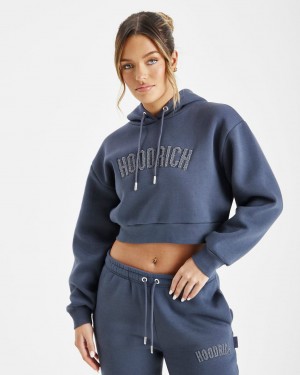 Hoodrich Kraze Cropped Hoodie Azul Marino Mexico | UMYB94508