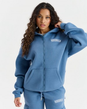 Hoodrich Luna Full Zip Hoodie Blue/Cream Mexico | RPEN67548