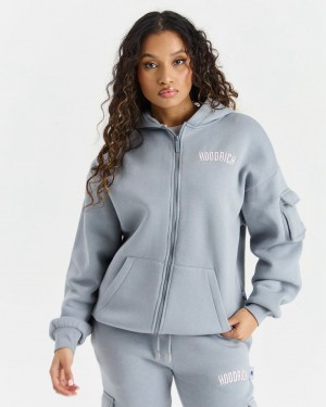 Hoodrich Luna Full Zip Hoodie Grey/Pink Mexico | BVDT61894