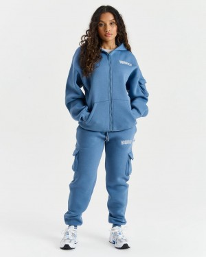 Hoodrich Luna Joggers Blue/Cream Mexico | NBCM08267