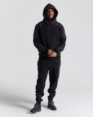 Hoodrich Motif Joggers Black/Grey Mexico | UDRL54682
