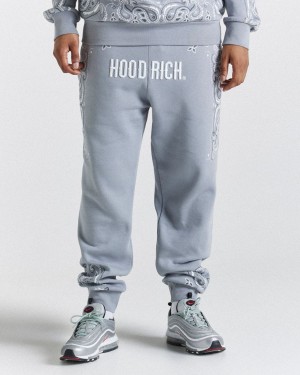 Hoodrich Motif Joggers Grey/White Mexico | FNWC87193