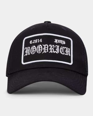 Hoodrich OG Block 5 Panel Trucker Cap Black/White Mexico | XBCI53217