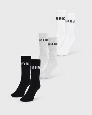 Hoodrich OG Core 3 Pack Crew Socks Grey/White/Black Mexico | JYUA51074