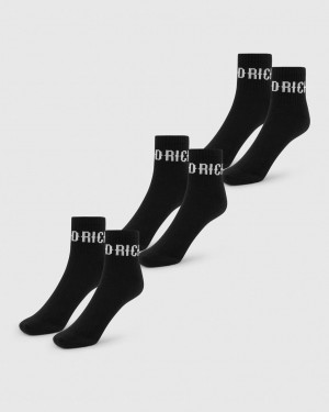 Hoodrich OG Core 3 Pack Quarter Socks Black/White Mexico | LAXN02478