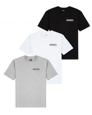 Hoodrich OG Core 3 Pack T-Shirts Black/White/Grey Mexico | WDFB62091
