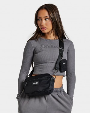 Hoodrich OG Core Cross Body Bag Black/Silver Mexico | MHEU02739