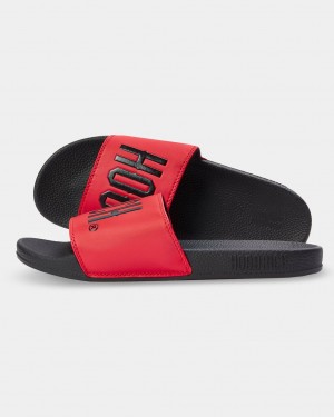 Hoodrich OG Core Sliders Black/Red Mexico | HSEK09135