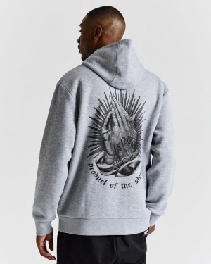 Hoodrich Ritual Backprint Hoodie Grey/Black Mexico | JCEI43187