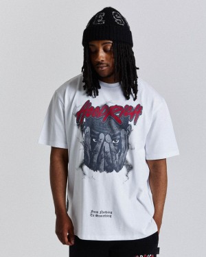 Hoodrich Shadow Oversized T-Shirt White/Grey/Red Mexico | GSXK26018