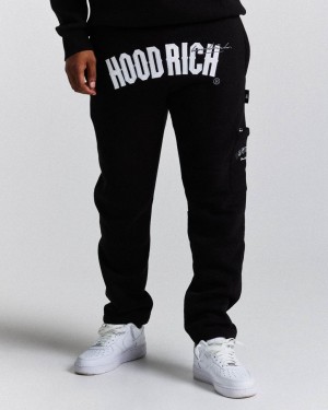 Hoodrich Stature Joggers Black/White/Grey Mexico | AJNX43901