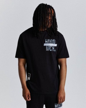 Hoodrich Territory T-Shirt Black/Camo/Blue Mexico | SCEM12380